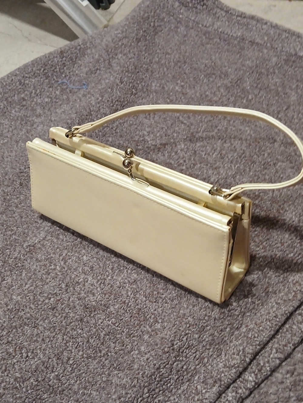 Classic Cream Top-Handle Evening Bag